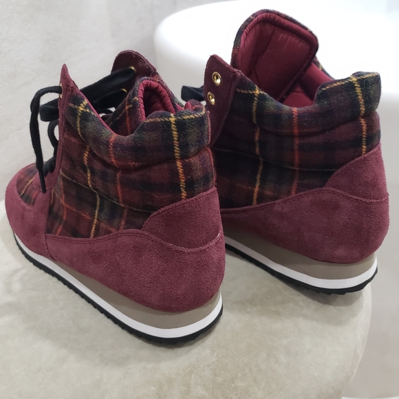 NEW Bella Vita Enice Plaid Hightop Sneaker 9 Wide - Picture 4 of 7